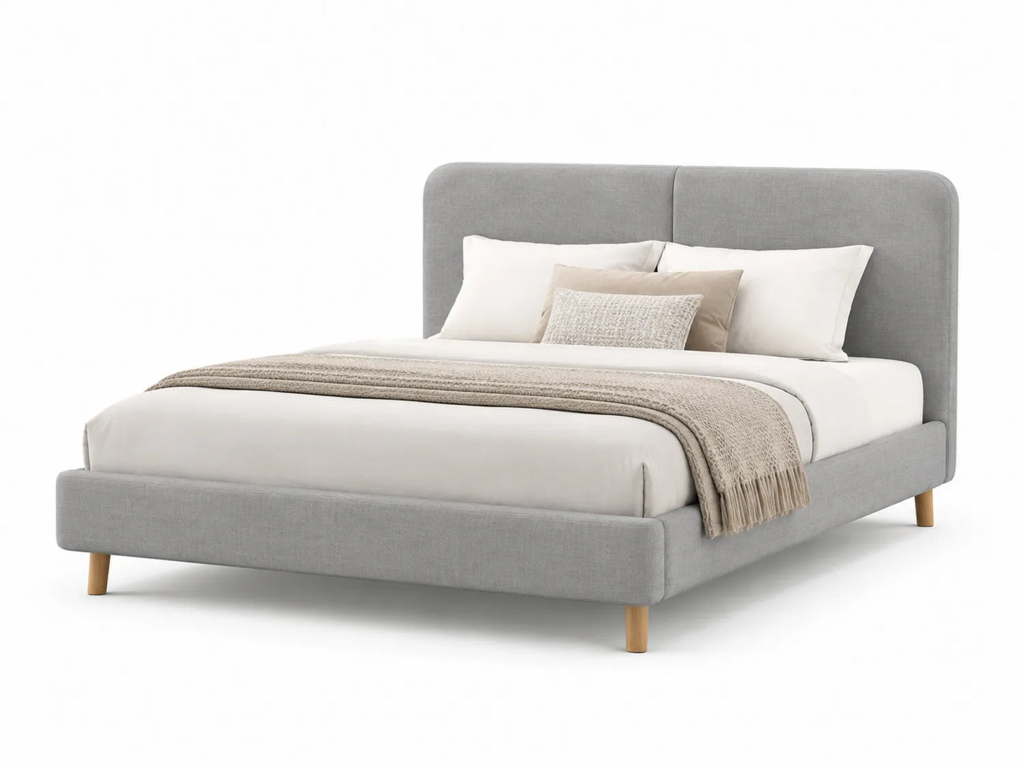 Letto matrimoniale in tessuto con testiera 200x160 cm