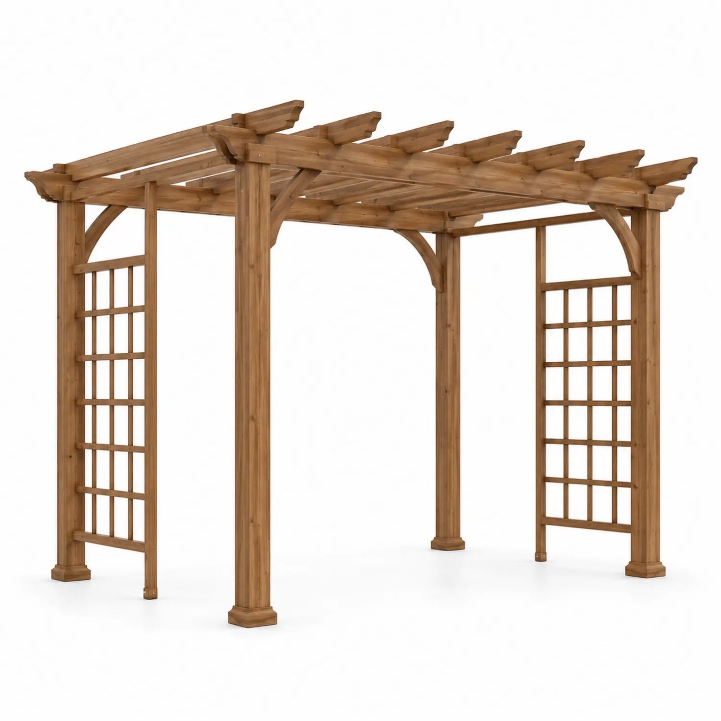 Pergolato in Legno di Conifera Marrone 300x300x240 cm