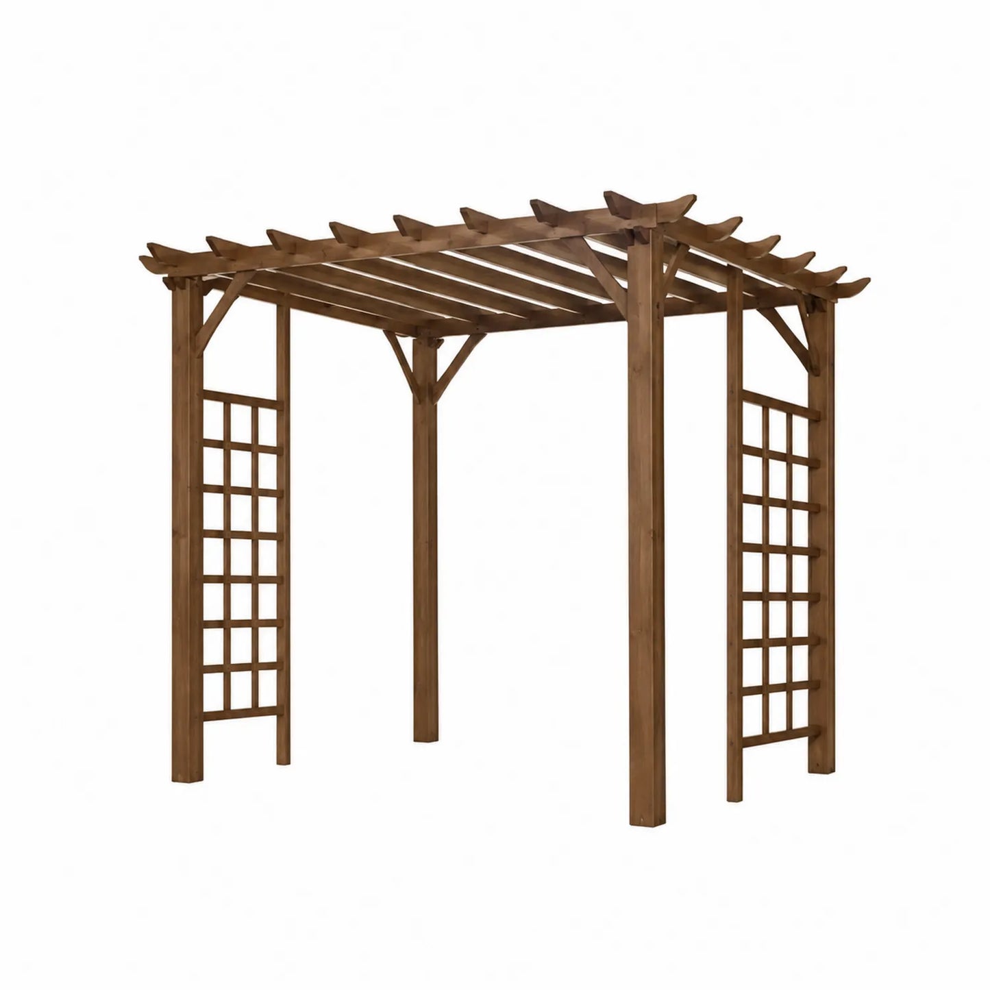 Pergola da Giardino in Legno di Pino Marrone 300x300x230 cm
