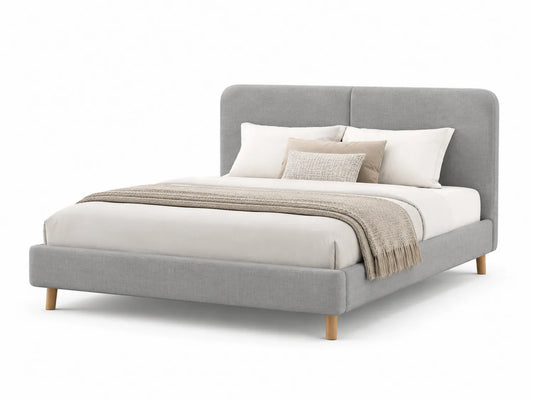 Letto matrimoniale in tessuto con testiera 200x160 cm