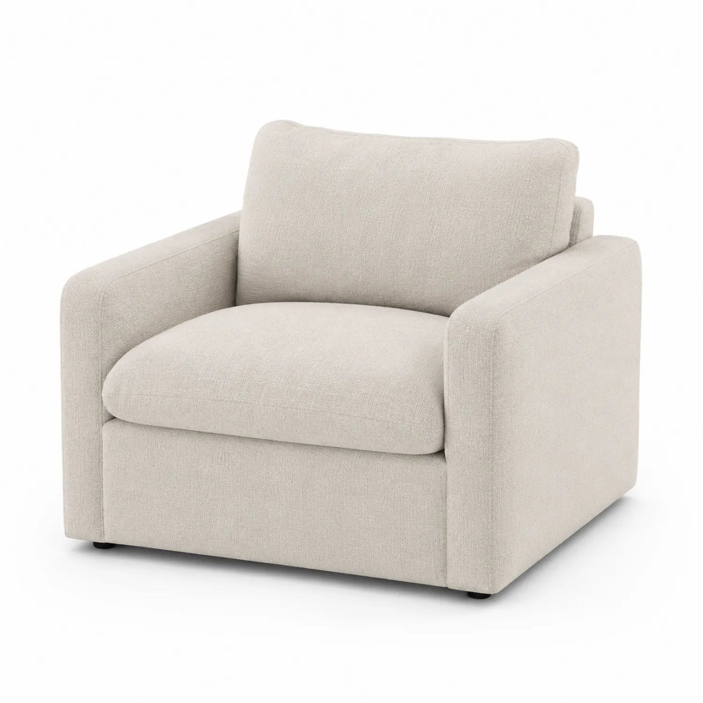 Poltrona in tessuto di poliestere beige 90x85x75 cm