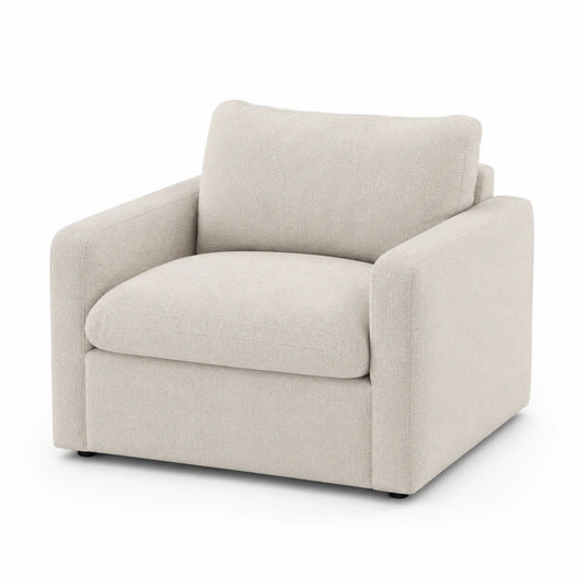 Poltrona in tessuto di poliestere beige 90x85x75 cm