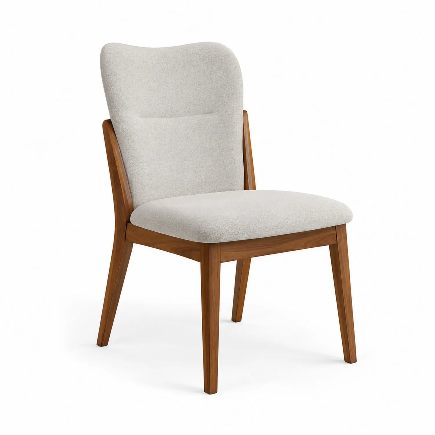 Sedia da pranzo in legno e tessuto beige 50x60x90 cm