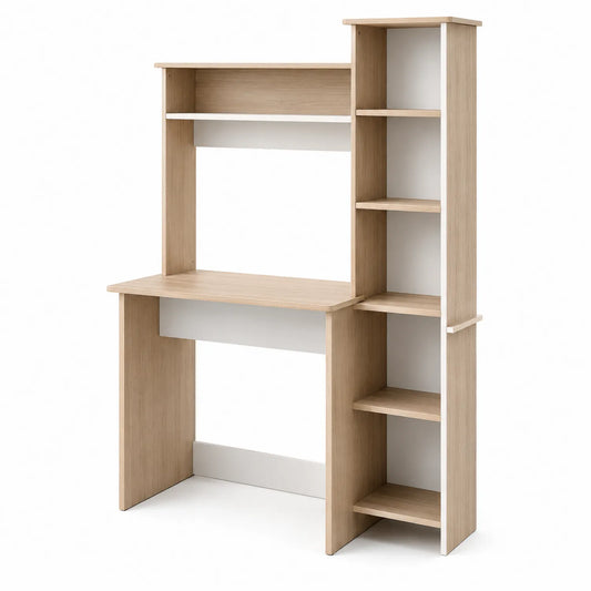 Scrivania in Legno con Scaffali Integrati 120x55x150 cm
