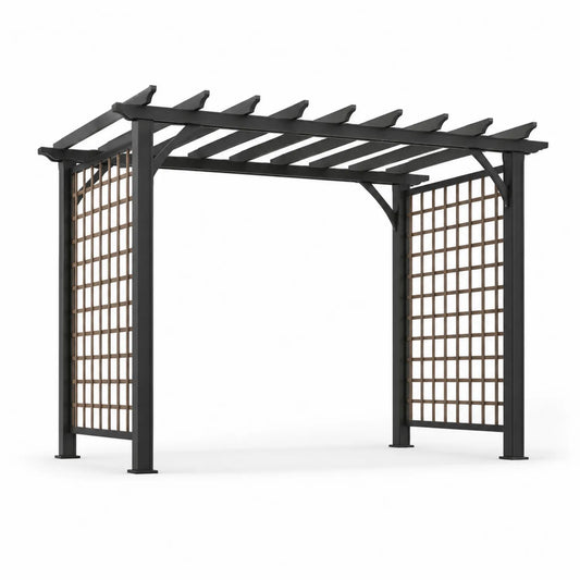 Pergola in alluminio e legno Nero 300x400 cm