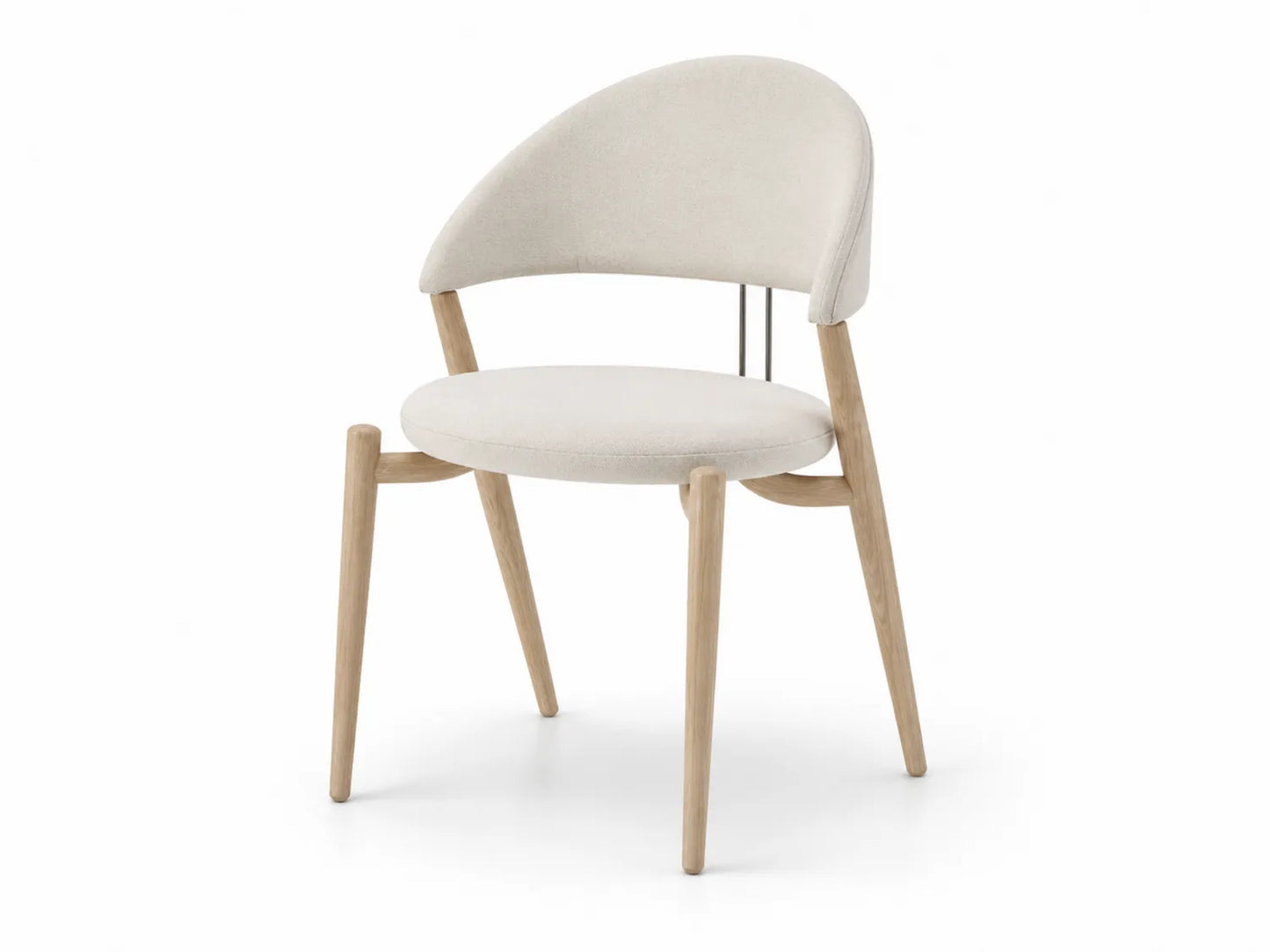 Sedia in legno e tessuto beige